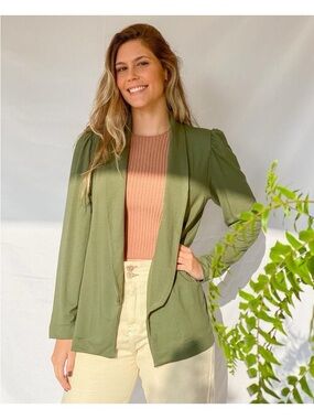 FARM Rio Olive Green Sweat Blazer Jacket Large